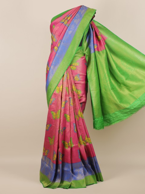 

Pothys Magenta Printed Jute Silk Saree