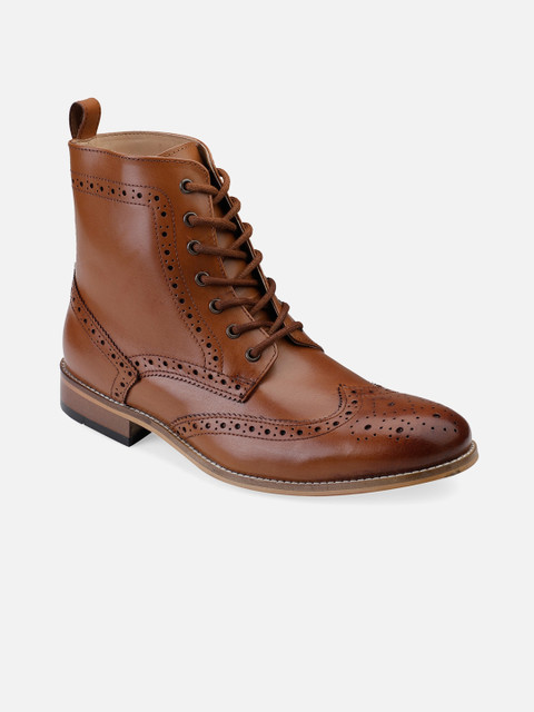 

Hats Off Accessories Men Tan Leather Flat Boots