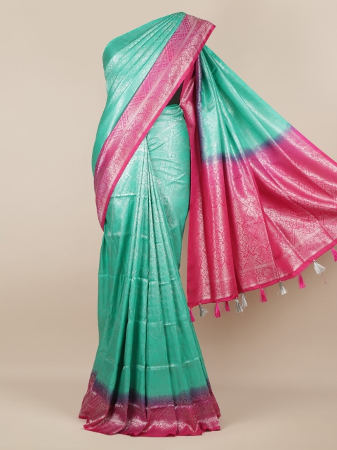 

Pothys Sea Green Woven Design Jute Silk Saree