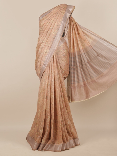 

Pothys Beige Woven Design Linen Blend Saree