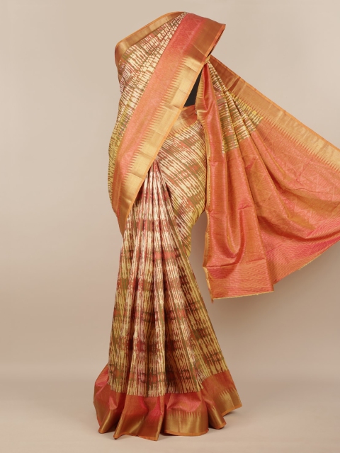 

Pothys Cream-Coloured Woven Design Jute Silk Saree