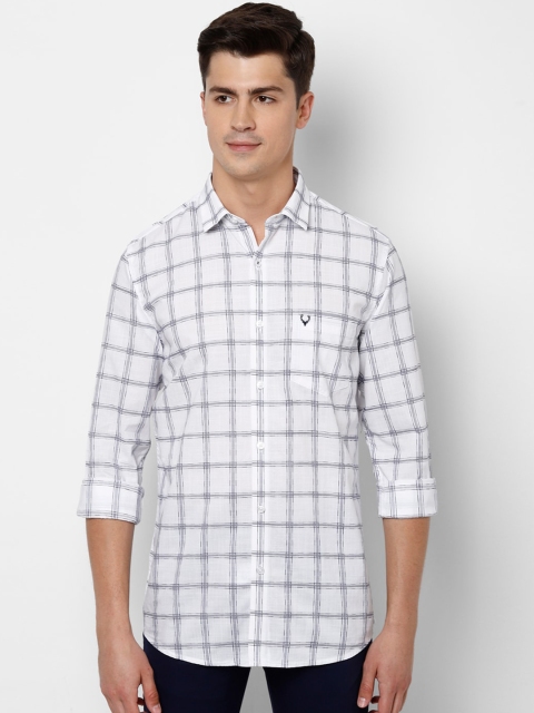 

Allen Solly Men White Slim Fit Checked Casual Shirt