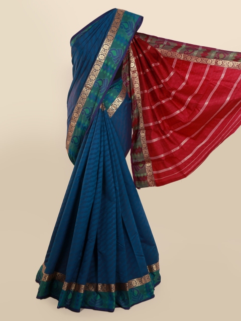 

Pothys Blue Striped Art Silk Saree