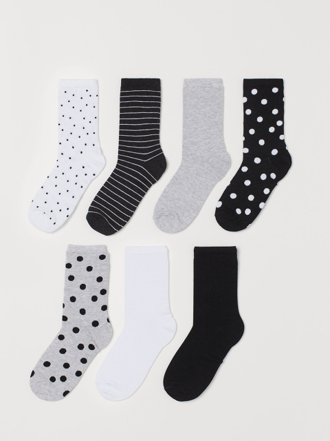 

H&M Women Multicoloured 7-Pack Socks, Multi
