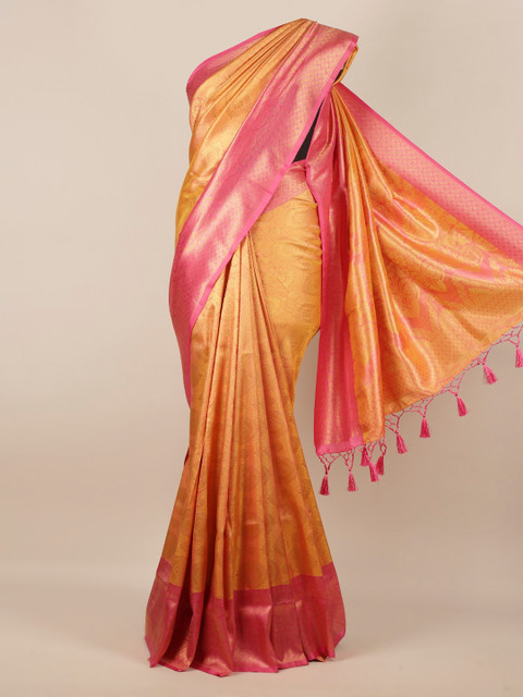 

Pothys Mustard Woven Design Jute Silk Saree