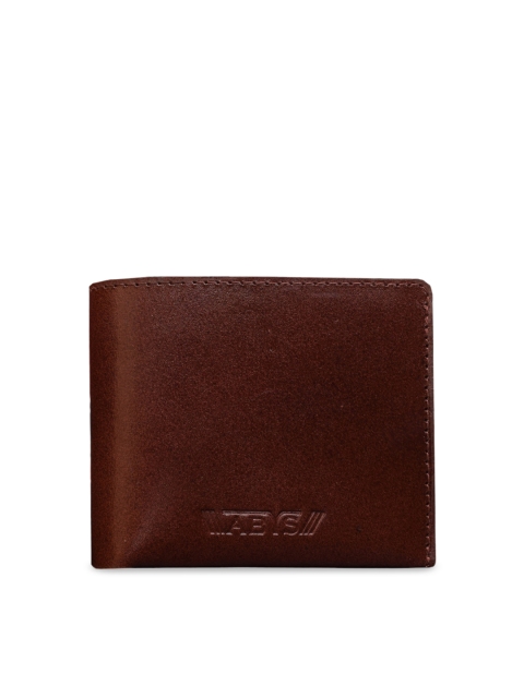 

ABYS Men Brown Solid Leather Two Fold Wallet