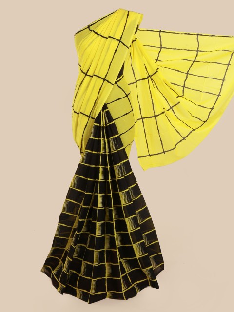 

Pothys Yellow Checked Pure Cotton Saree
