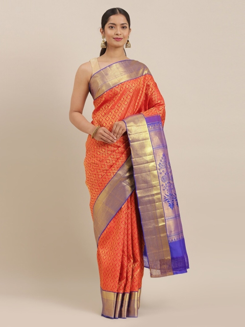 

The Chennai Silks Red Pure Silk Woven Design Kanjeevaram Saree
