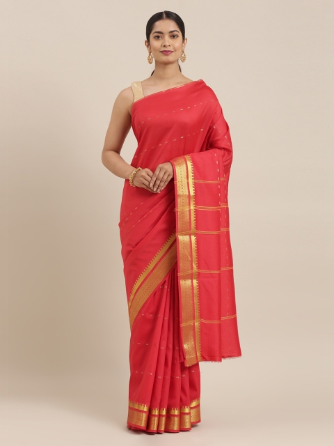 

The Chennai Silks Red Checked Art Silk Saree
