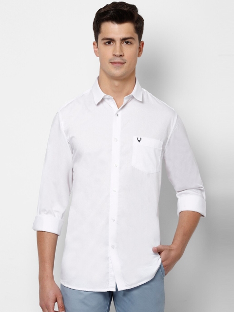 

Allen Solly Men White Slim Fit Solid Cotton Casual Shirt