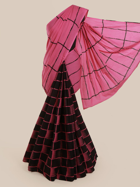 

Pothys Pink Checked Pure Cotton Saree