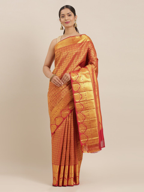 

The Chennai Silks Maroon Pure Silk Woven Design Kanjeevaram Saree