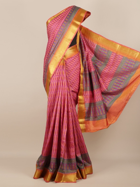 

Pothys Magenta Woven Design Jute Silk Saree