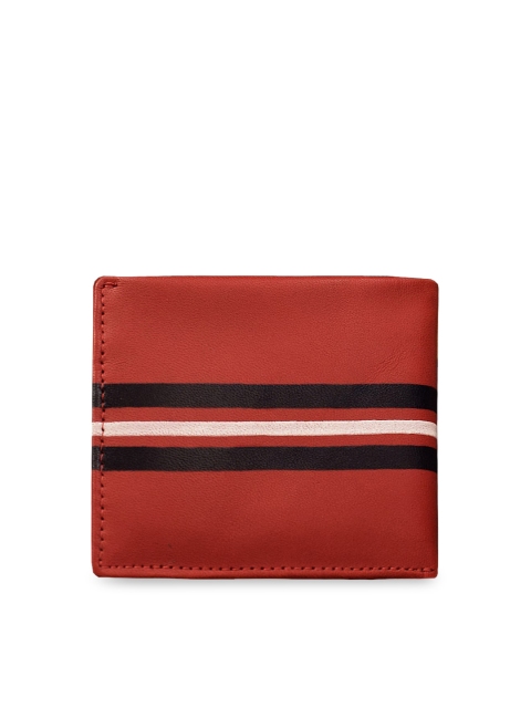 

ABYS Men Red & Black Textured Two Fold Wallet