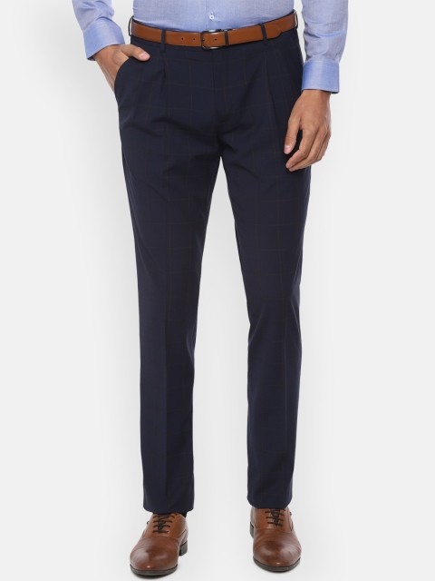 

Louis Philippe Men Navy Blue Regular Fit Solid Formal Trousers