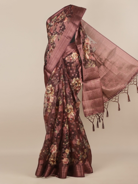 

Pothys Maroon Printed Tissue Saree