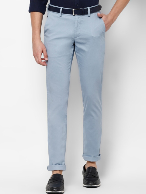 

Allen Solly Men Blue & Black Slim Fit Printed Regular Trousers