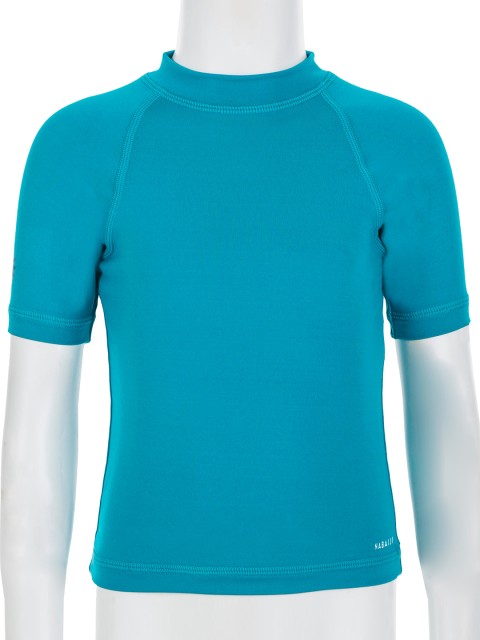 

Nabaiji By Decathlon Kids Turquoise Blue Solid UV-protection Swim T-Shirt