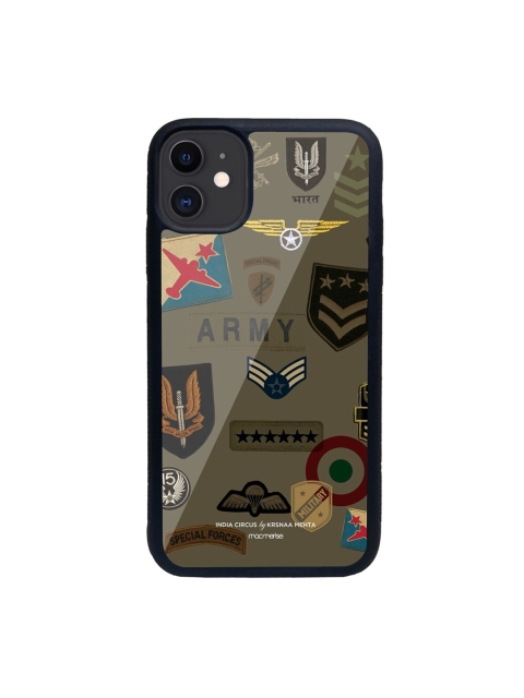 

macmerise Olive-Green & Black Roger That Printed iPhone 11 Back Case