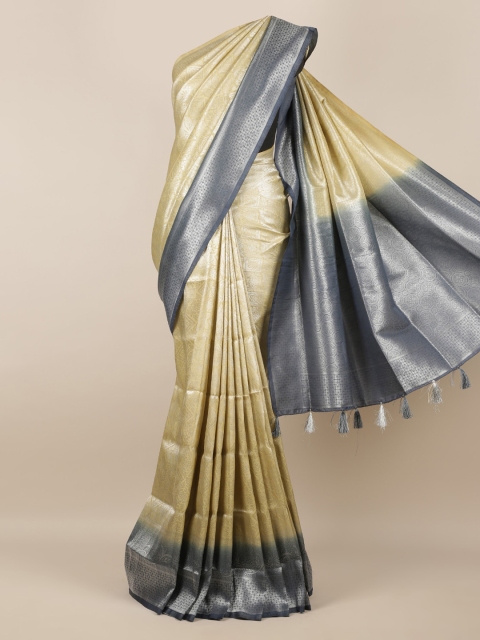 

Pothys Gold-Toned Woven Design Jute Silk Saree