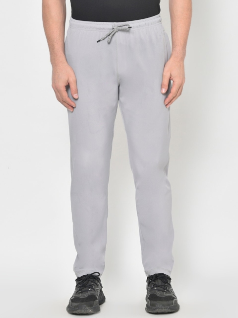 

American-Elm Men Grey & Yellow Solid Slim-Fit Track Pants