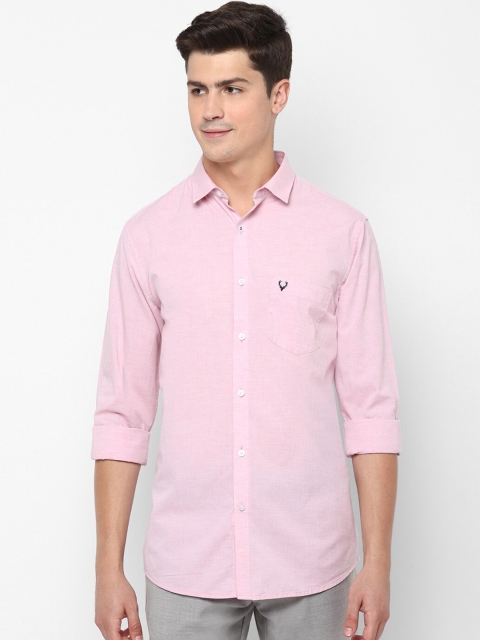 

Allen Solly Men Pink Slim Fit Solid Cotton Casual Shirt