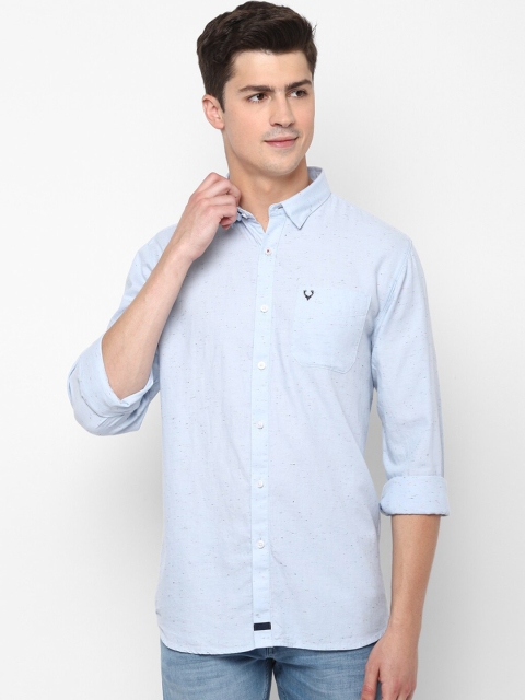 

Allen Solly Men Blue Regular Fit Self Design Casual Shirt