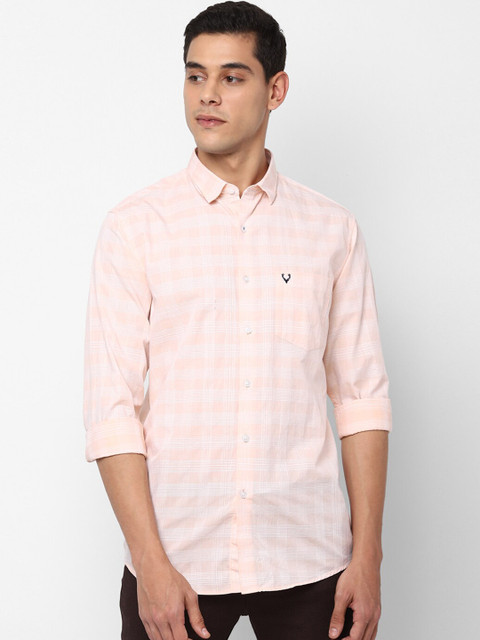 

Allen Solly Men Pink Slim Fit Checked Casual Shirt