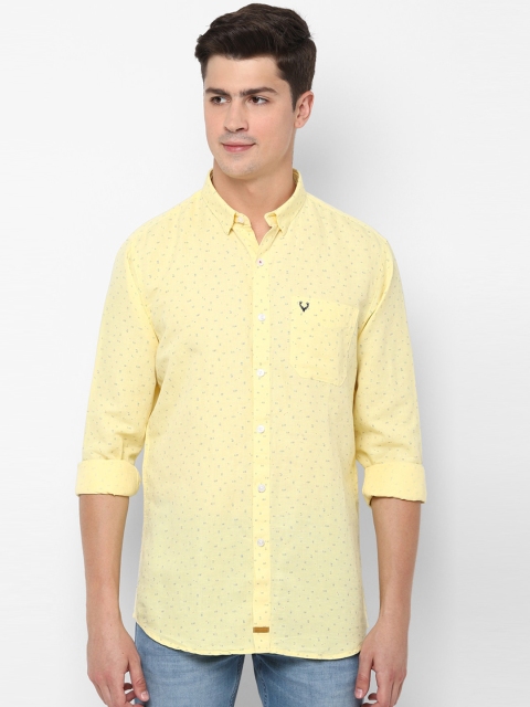 

Allen Solly Men Yellow Slim Fit Printed Casual Shirt