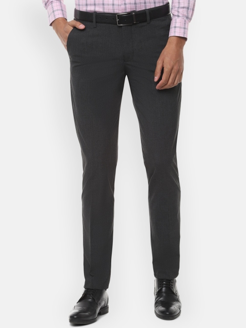 

Louis Philippe Men Grey Slim Fit Solid Formal Trousers