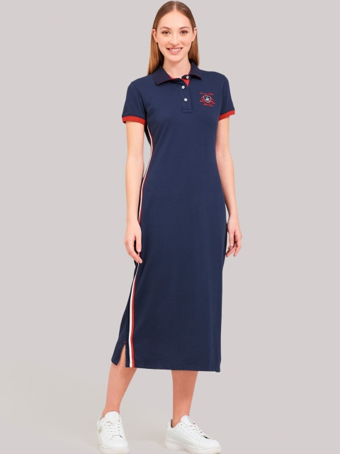 

Beverly Hills Polo Club Women Navy Blue Solid T-shirt Dress
