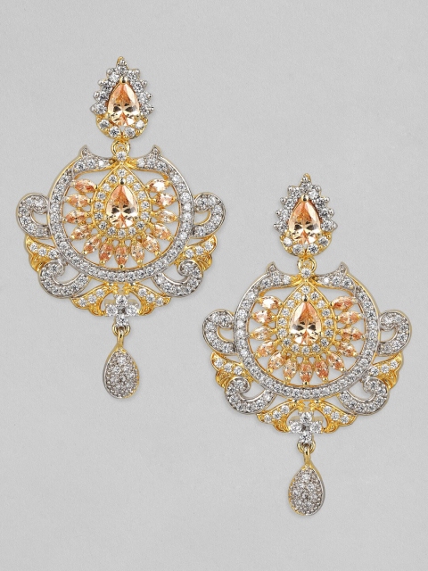 

Rubans Gold-Toned Contemporary Drop Earrings