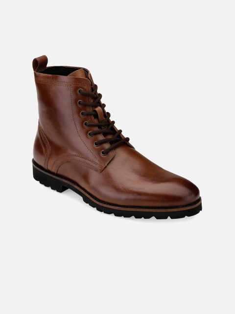 

Hats Off Accessories Men Brown Leather Flat Boots