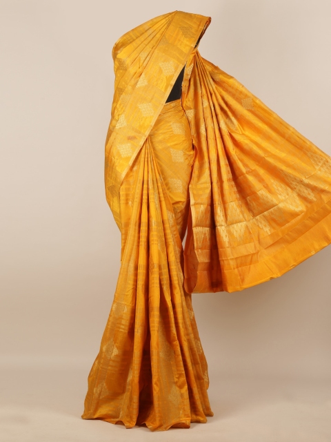 

Pothys Mustard Yellow Woven Design Jute Silk Saree