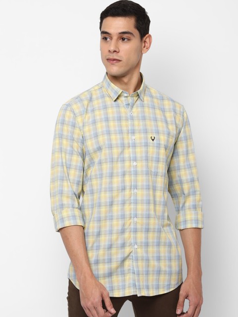

Allen Solly Men Yellow Slim Fit Checked Casual Shirt
