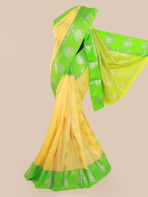 

Pothys Yellow & Green Art Silk Woven Design Saree