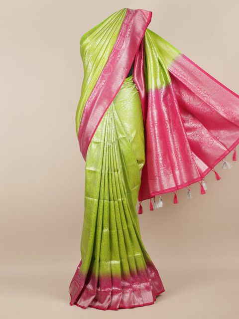 

Pothys Green Woven Design Jute Silk Saree