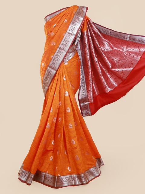 

Pothys Orange Woven Design Art Silk Saree