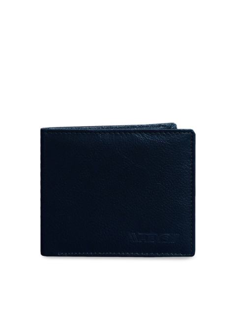 

ABYS Men Blue Solid Leather Two Fold Wallet