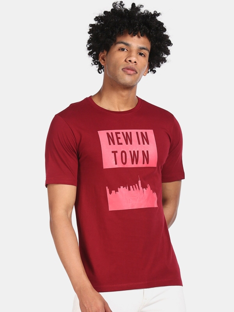 

Colt Men Red Printed Round Neck T-shirt