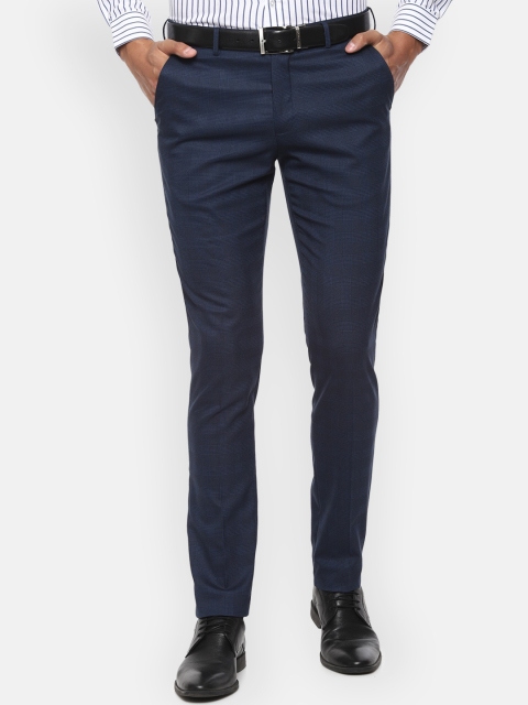 

Louis Philippe Men Navy Blue Slim Fit Solid Formal Trousers