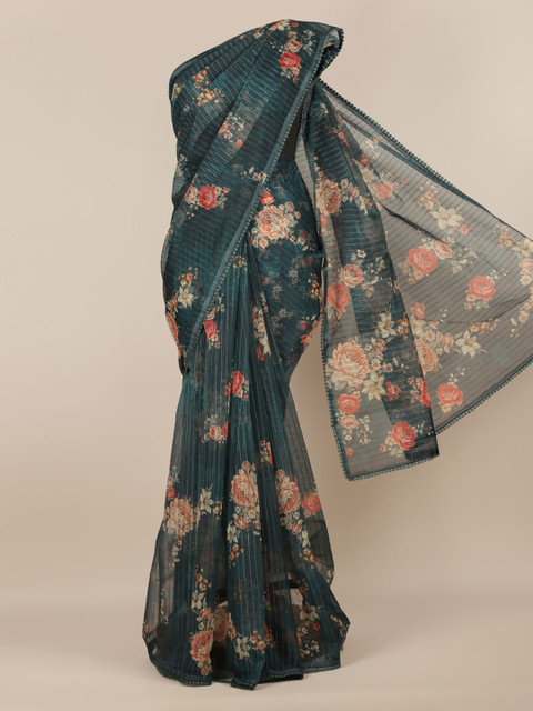 

Pothys Green Printed Tissue Saree