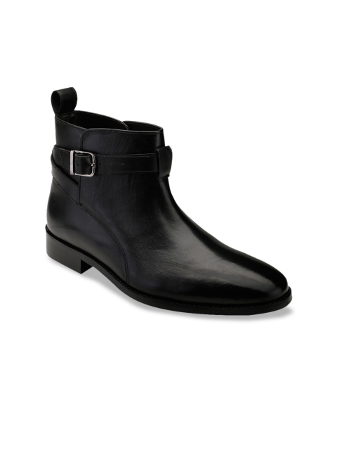 

Hats Off Accessories Men Black Leather Flat Boots