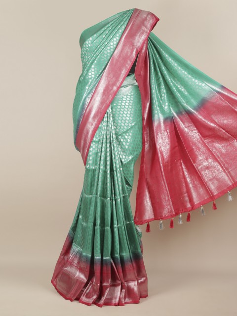 

Pothys Green Woven Design Jute Silk Saree