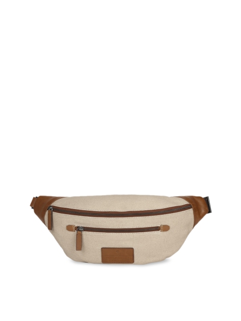 

CRUST Unisex Beige & Brown Solid Fanny Pack