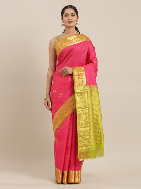 

The Chennai Silks Pink Pure Silk Woven Design Kanjeevaram Saree