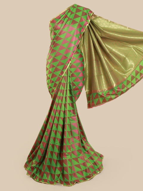 

Pothys Green & Magenta Art Silk Printed Saree