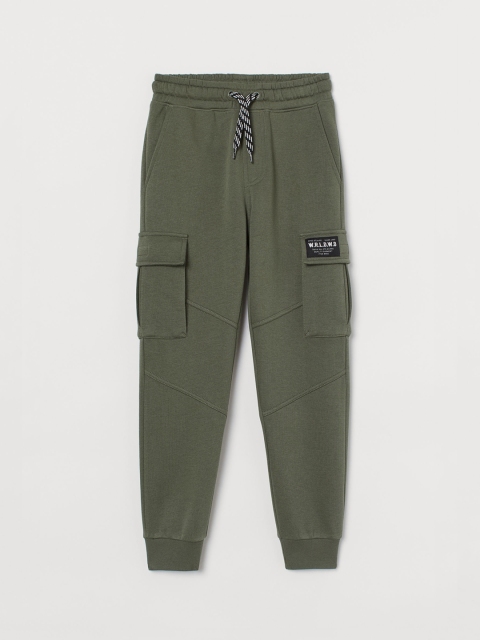 

H&M Boys Green Pure Cotton Cargo joggers