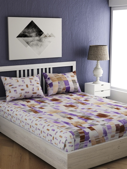 

EverHOME Unisex Multi Colored Cotton Bedsheets, White