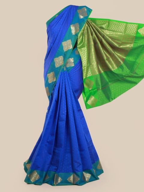 

Pothys Blue & Green Art Silk Colourblocked Saree
